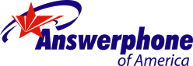 a logo of answerphone of america with red star in the left side